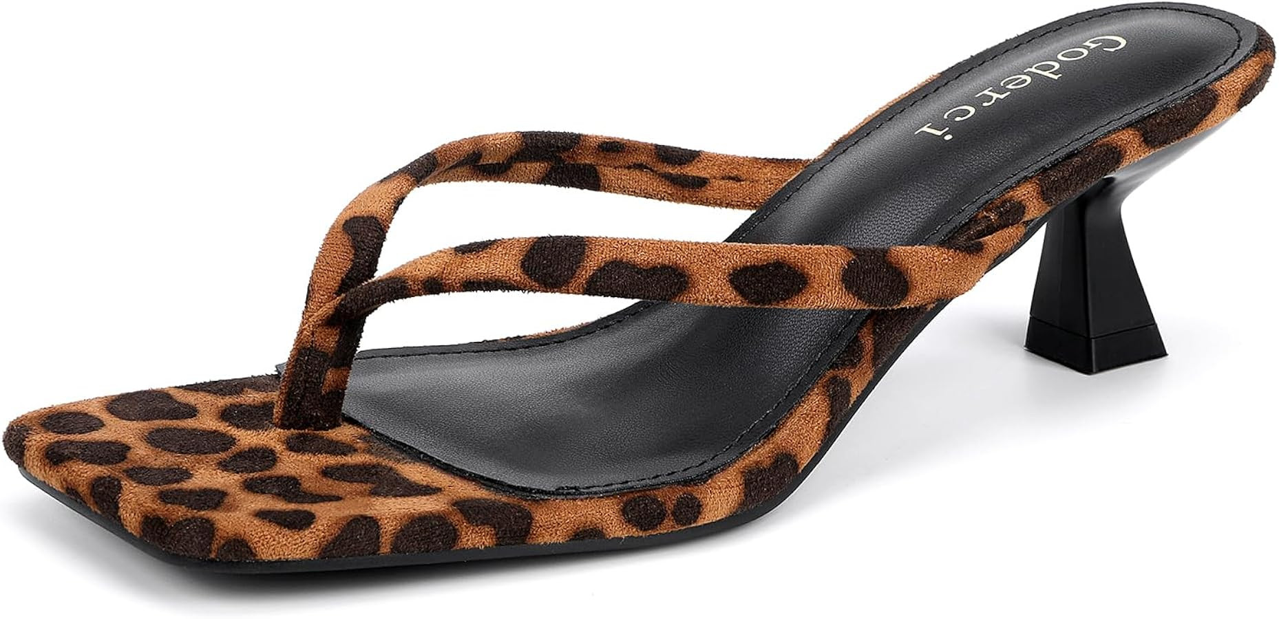 Kitten Flip Flop Thong Low Heels for Women Square Open Toe Slip On Heeled Sandals | Amazon (US)