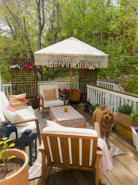 The patio is open for business! 🌿🌸 everything is linked below aside from the furniture and umbrella which is from World Market. 

#LTKfindsunder100 #LTKSeasonal