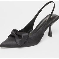 Quiz Black Sling Back Bow Heels | Dorothy Perkins (UK)