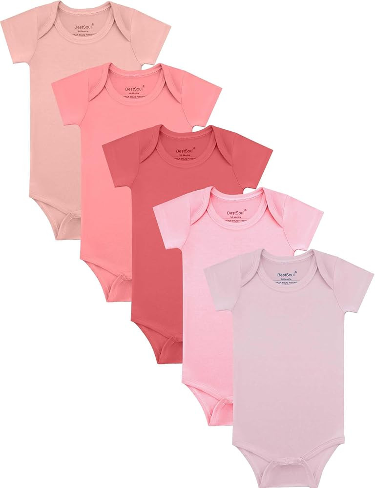Baby Solid Bodysuit - Super Soft Rayon made from Bamboo - Short Sleeve Long Sleeve Newborn Infant... | Amazon (US)