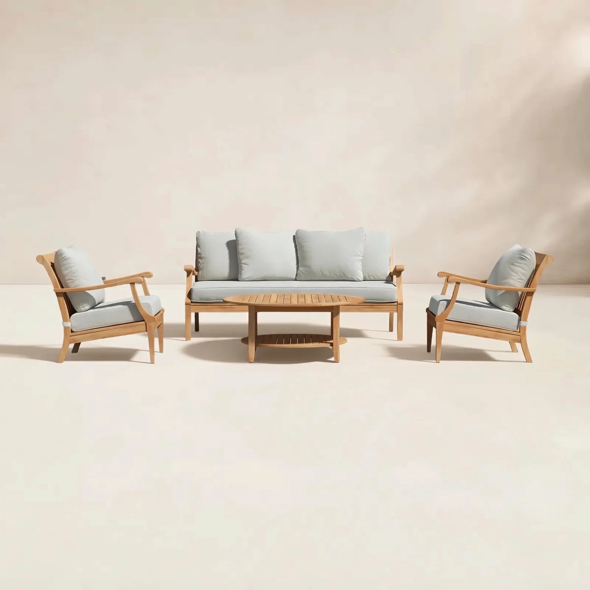 Arizona 4 - Piece Teak Outdoor Seating Group with Cushions | Wayfair North America