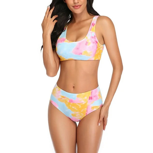 Colisha Push Up Bikini Swimsuits, Womens Floral Swimwear High Waist Tankini Beachwear Bathing Sui... | Walmart (US)