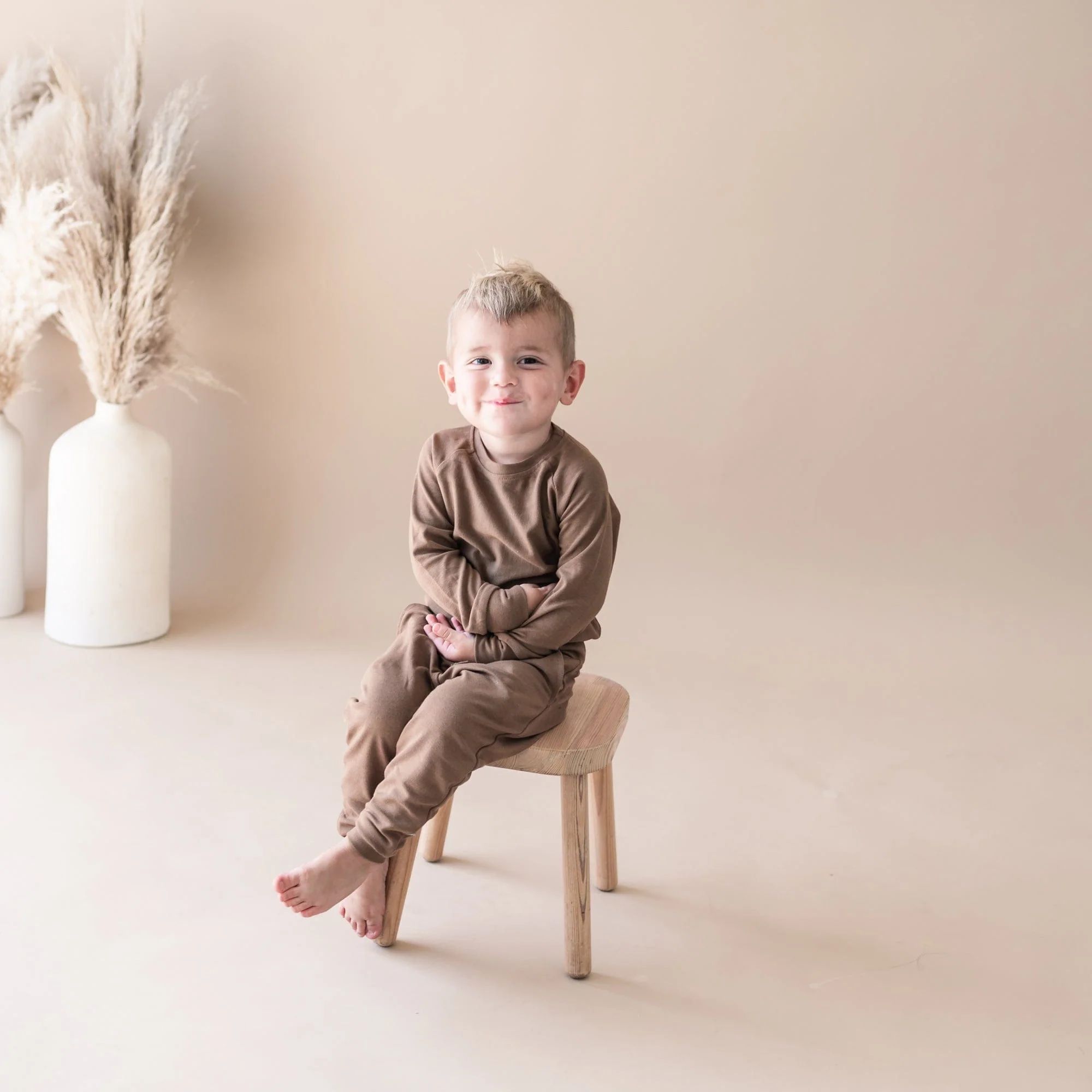 Bamboo Jersey Jogger Set in Coffee | Kyte BABY