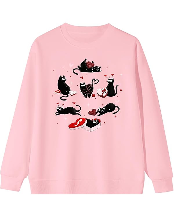 KamdFoen Valentines Sweatshirt for Women Cute Graphic Long Sleeve Fitted Crewneck Pullover Tops C... | Amazon (US)