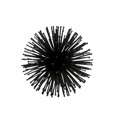 HomeRoots Set of Two Black Iron Decorative Spiky Sphere Tabletop Sculpture | Target