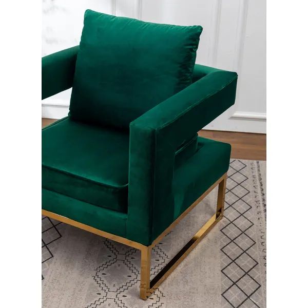 Lenola Contemporary Upholstered Accent Arm Chair - Green | Bed Bath & Beyond
