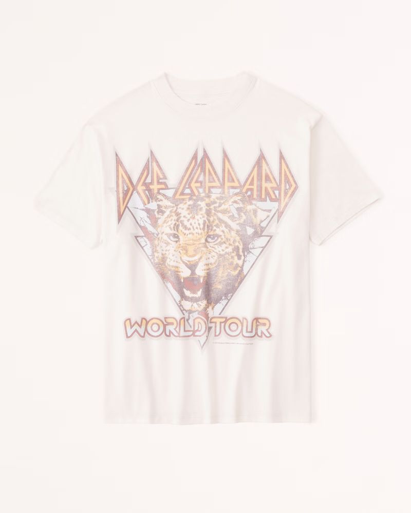 Oversized Boyfriend Def Leppard Graphic Tee | Abercrombie & Fitch (US)