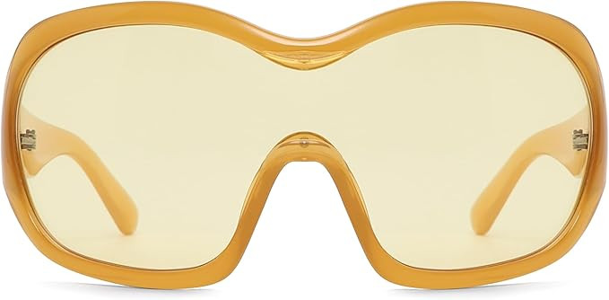 Oversized Trendy Wrap Around Sunglasses for Women Men - Cool Concert shades 2000s Retro Round Big... | Amazon (US)