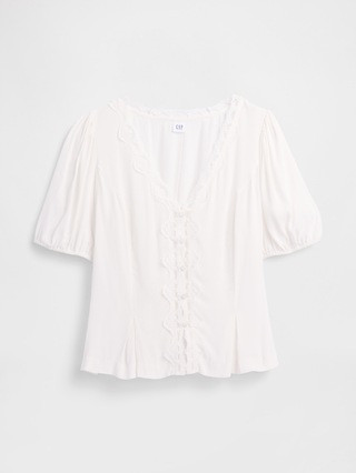 Crepe V-Neck Top | Gap Factory