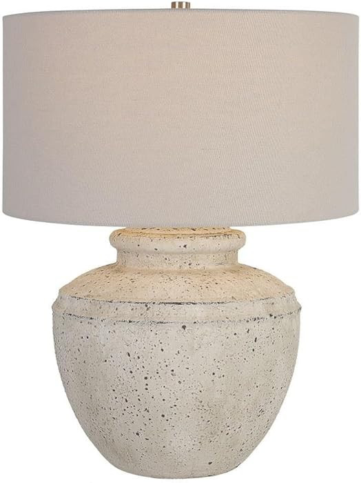 Uttermost Artifact Steel Ceramic and Fabric Table Lamp in Gray/White | Amazon (CA)
