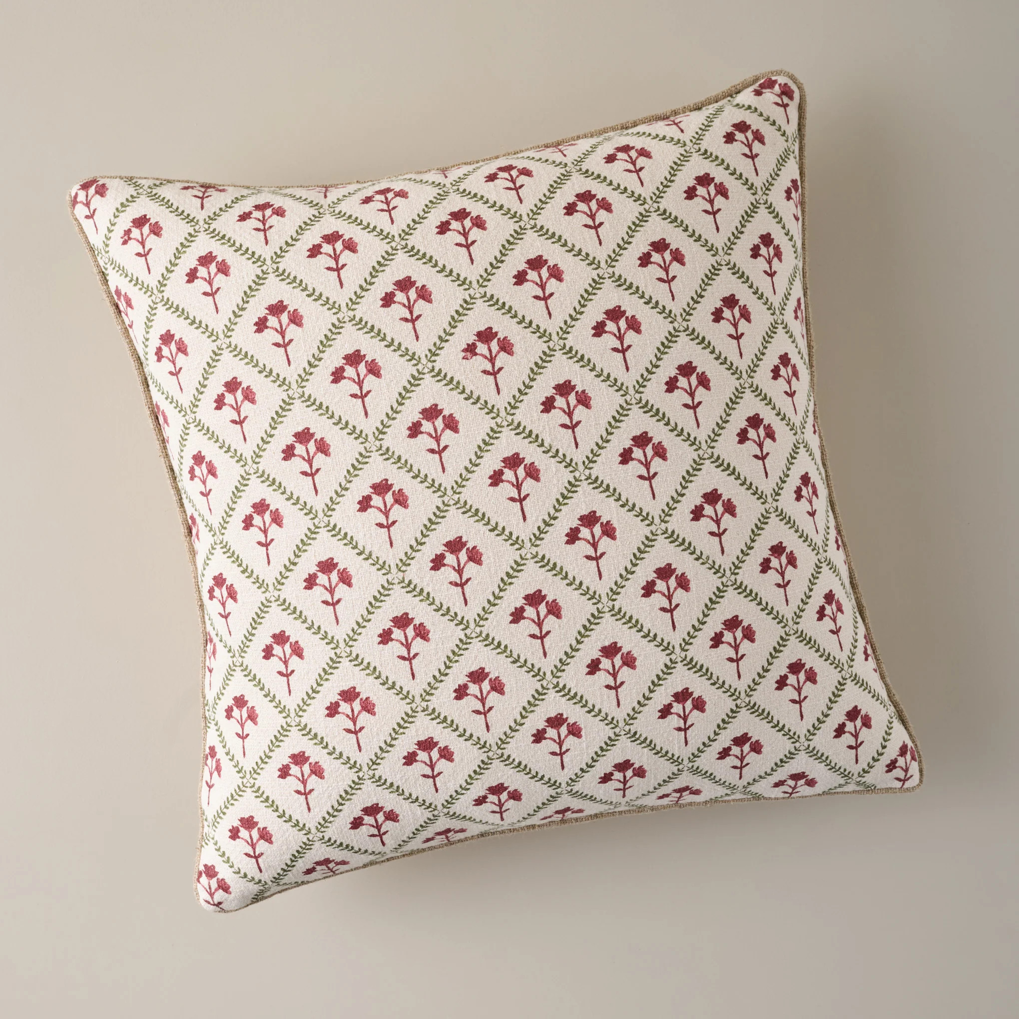 Magnolia Holiday Block Print Pillow | Magnolia