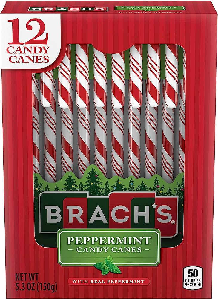 Brach's Bobs Red & White Mint Canes, Christmas Candy, Stocking Stuffers for Kids, Holiday Classic... | Amazon (US)