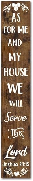 FemiaD Christian Porch Sign Outdoor Welcome Sign for Front Porch Standing 8x32inch Large Rustic F... | Amazon (US)