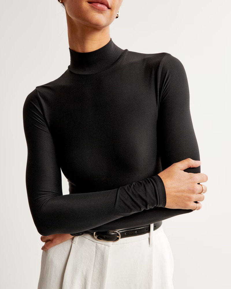 Women's Soft Matte Seamless Long-Sleeve Mockneck Bodysuit | Women's Tops | Abercrombie.com | Abercrombie & Fitch (US)