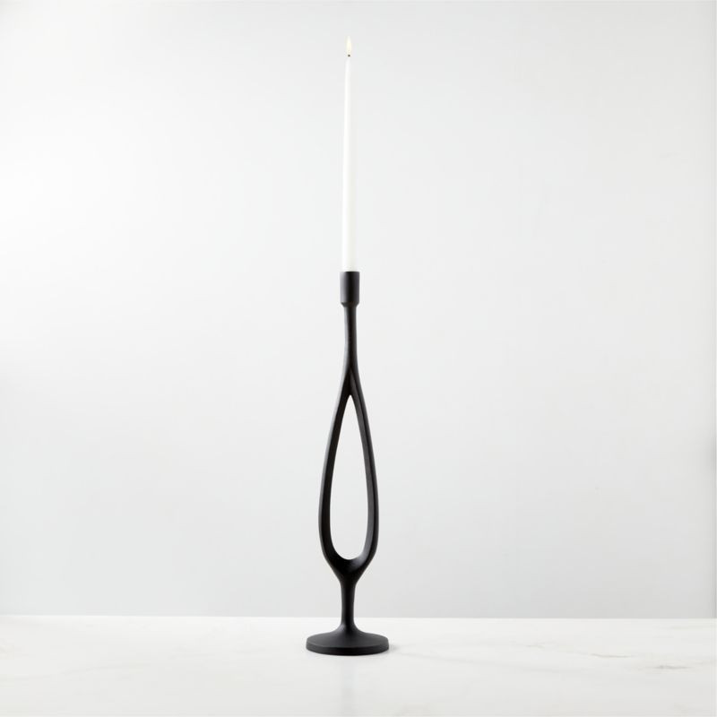 Atura Black Taper Candle Holder Large | CB2 | CB2