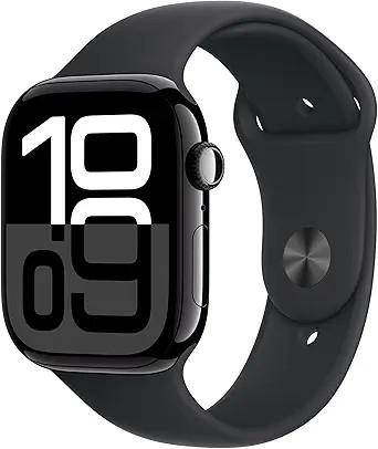 Apple Watch Series 10 [GPS 46mm case] Smartwatch with Jet Black Aluminium Case with Black Sport B... | Amazon (US)