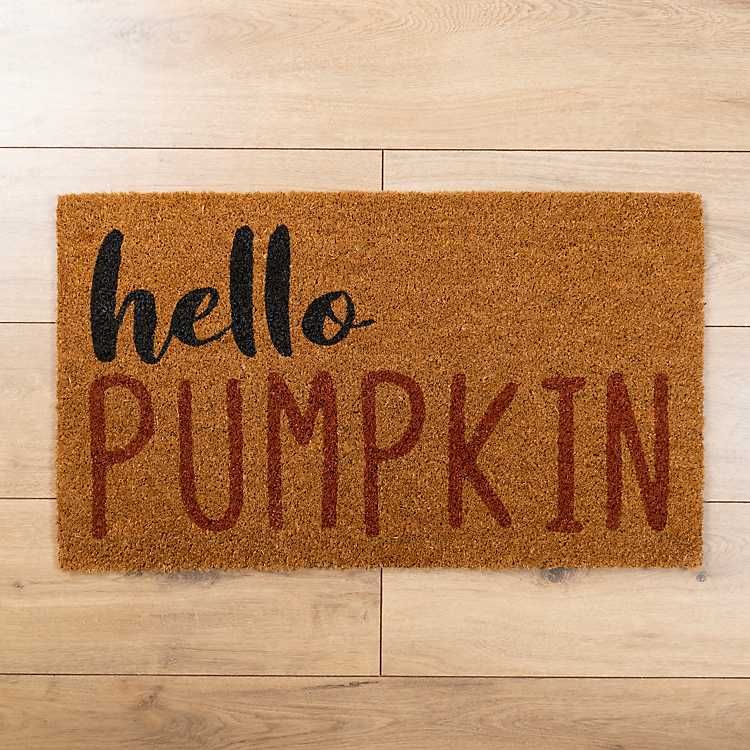New! Hello Pumpkin Coir Doormat | Kirkland's Home