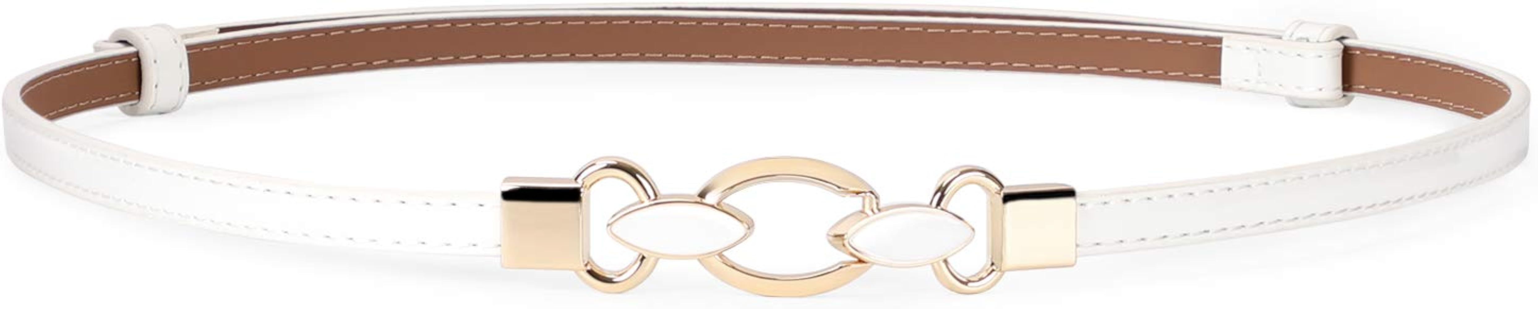XZQTIVE Skinny Belts For Women Thin Leather Waist Belt Fashion Ladies Belt For Dress Pant | Amazon (US)