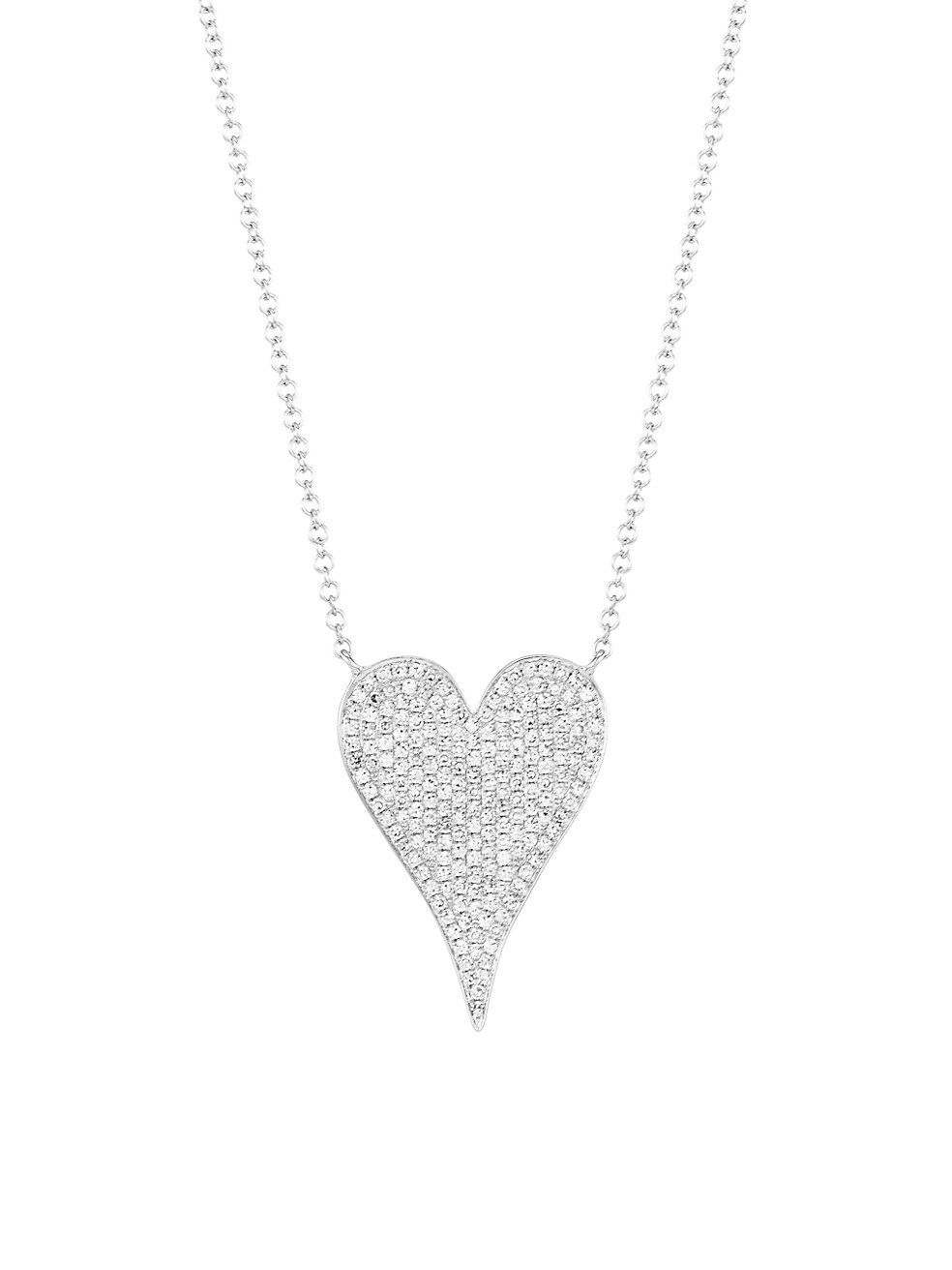 14K White Gold & 0.43 TCW Diamond Heart Necklace | Saks Fifth Avenue