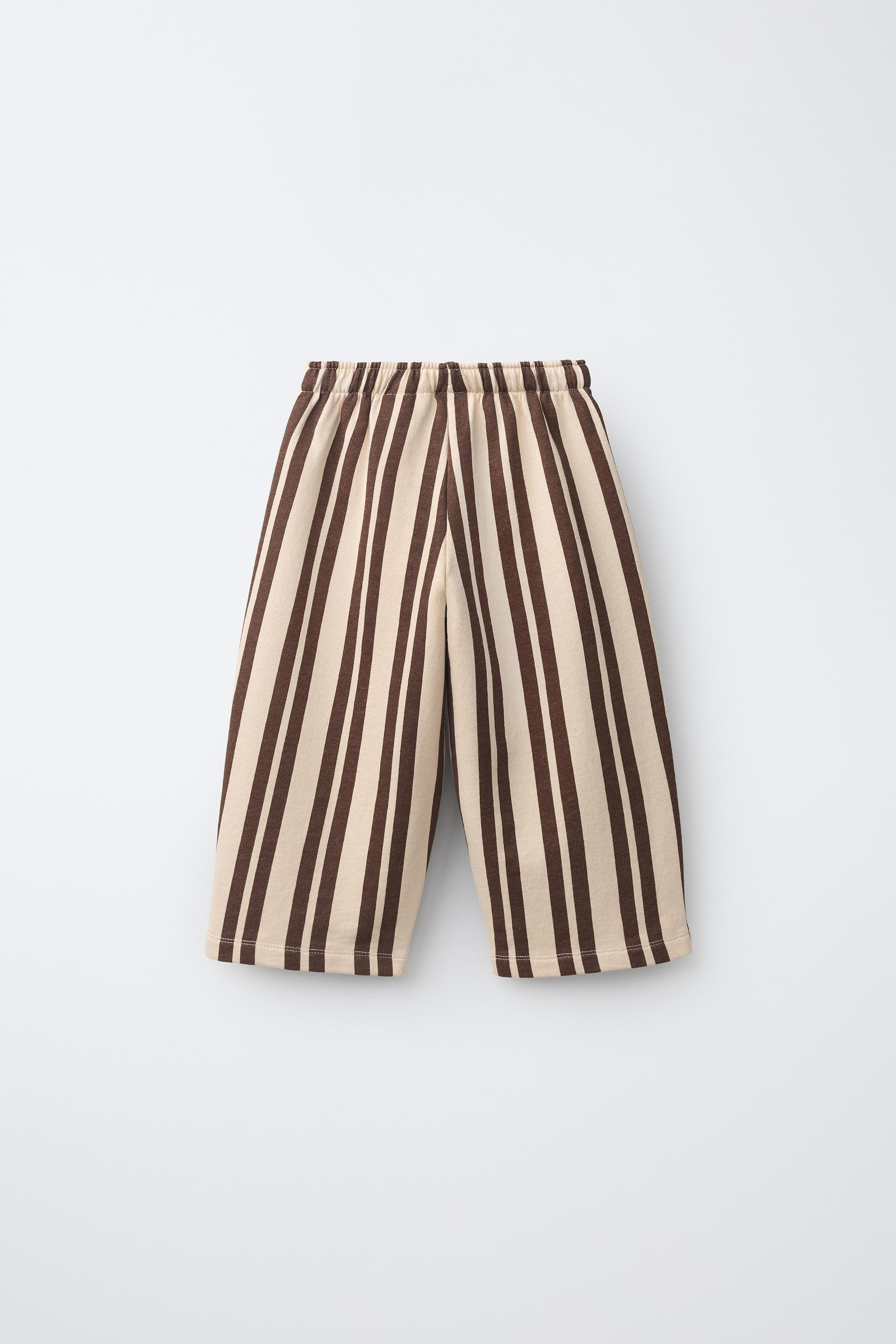 STRIPED BAGGY PLUSH PANTS | Zara US