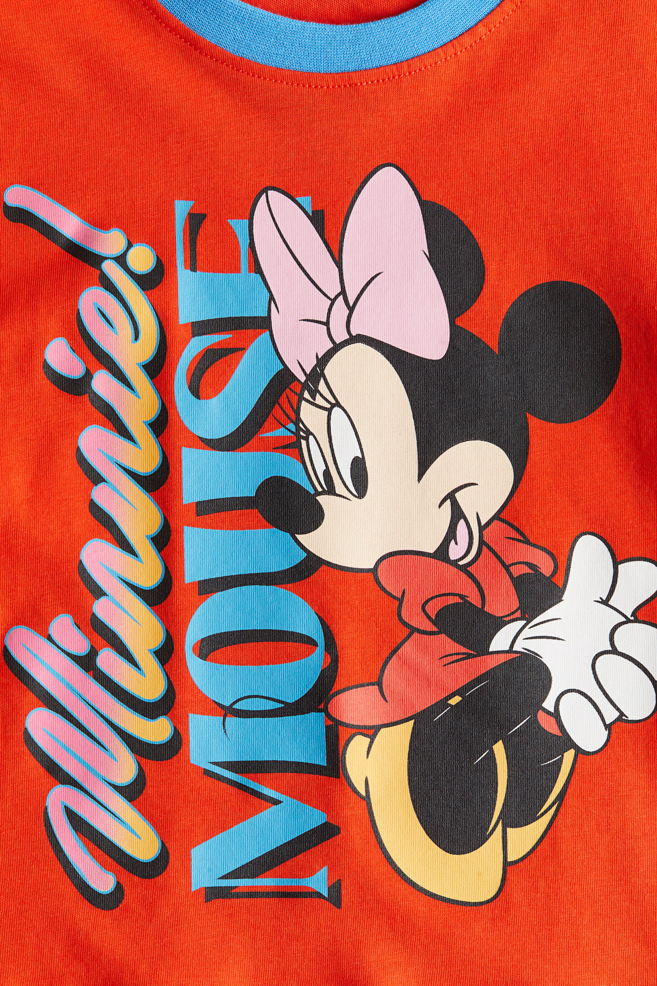 Cotton T-Shirt with Printed Motif - Bright red/Minnie Mouse - Kids | H&M CA | H&M (US + CA)