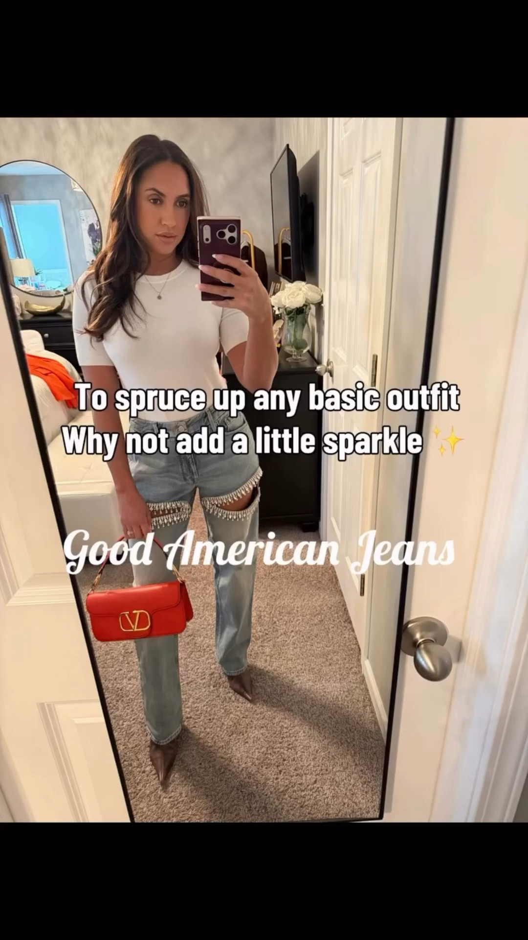 Add a little pop of sparkle to any outfit with sparkle jeans ✨ 
#ootd #sparklejeans #goodamericanjeans #viraljeans #fashioninspo

#LTKSaleAlert #LTKootd #LTKOver40
