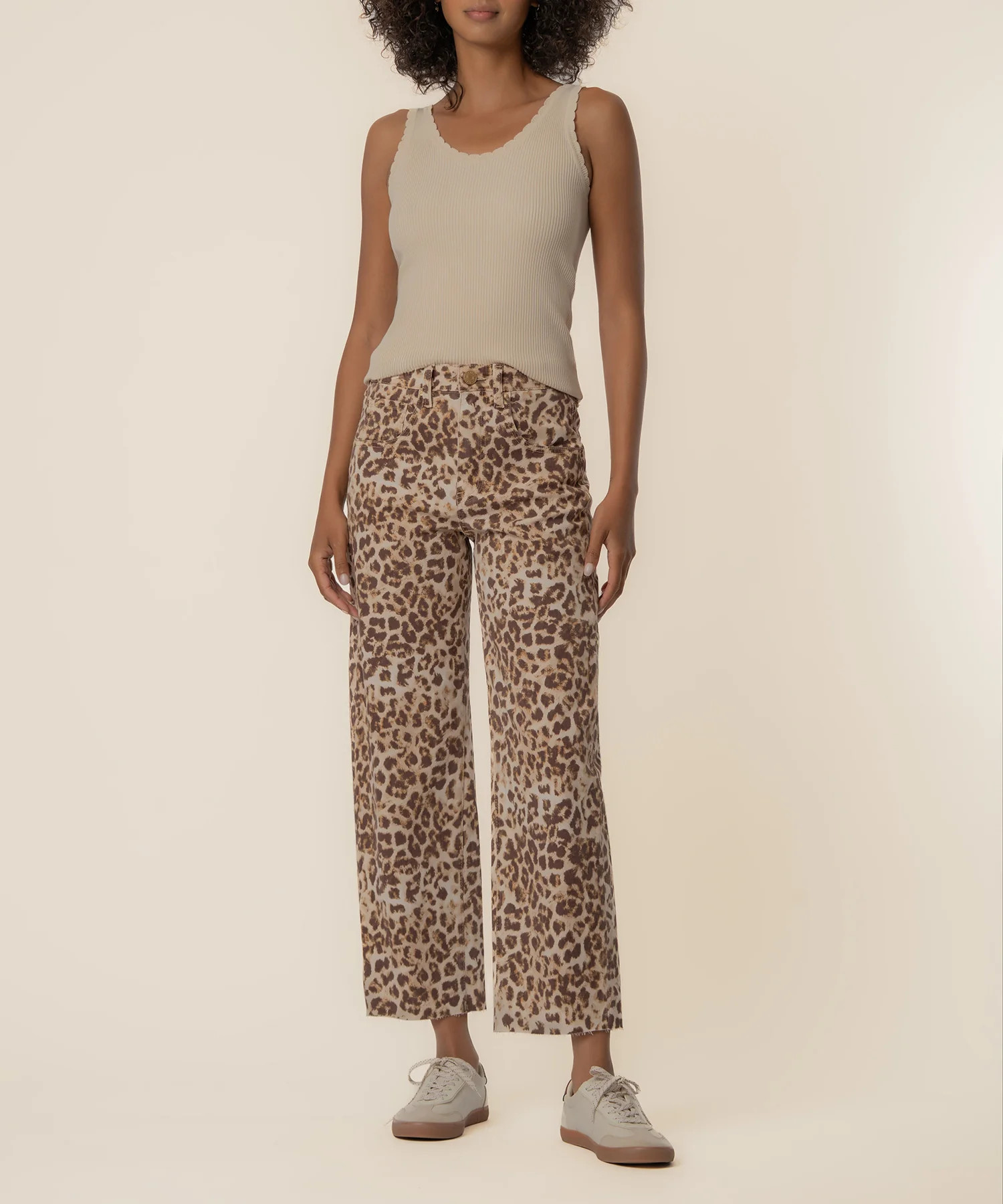 Gwen Twill High Rise Wide Leg Petite, Exclusive in Tan/Brown - Kut from the Kloth | Kut From Kloth