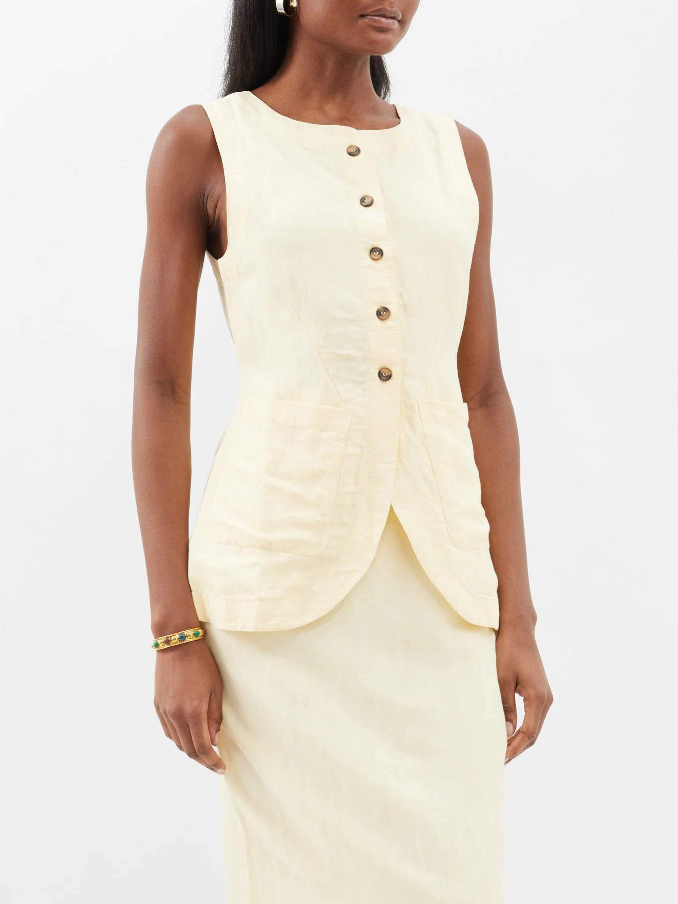 Emma linen sleeveless top | posse | Matches (US)