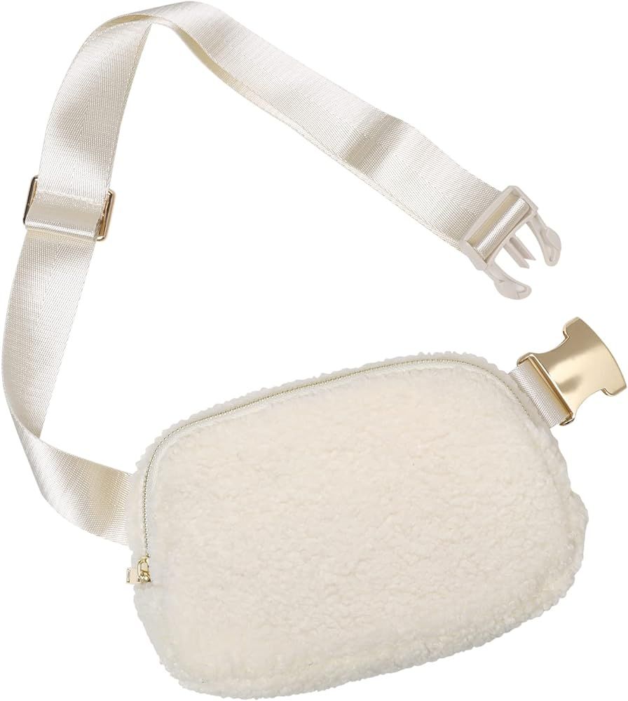 Sherpa Belt Bag Winter Fashion Waist Packs Fleece Belt Bag for Women Adjustable Strap Fanny Pack ... | Amazon (US)