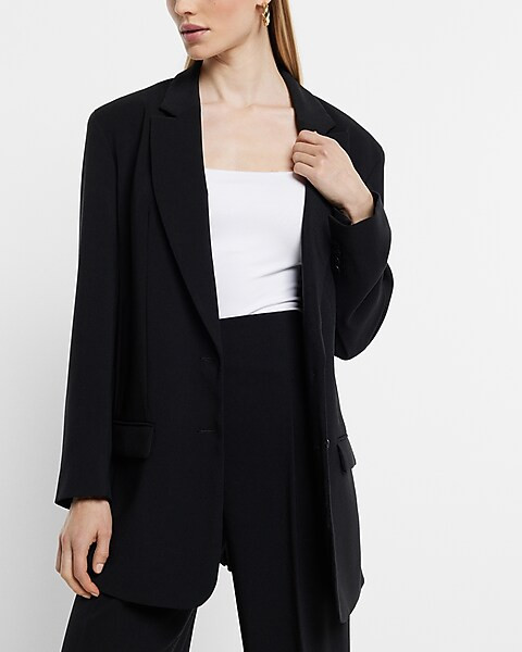 Notch Lapel Oversized Boyfriend Blazer | Express