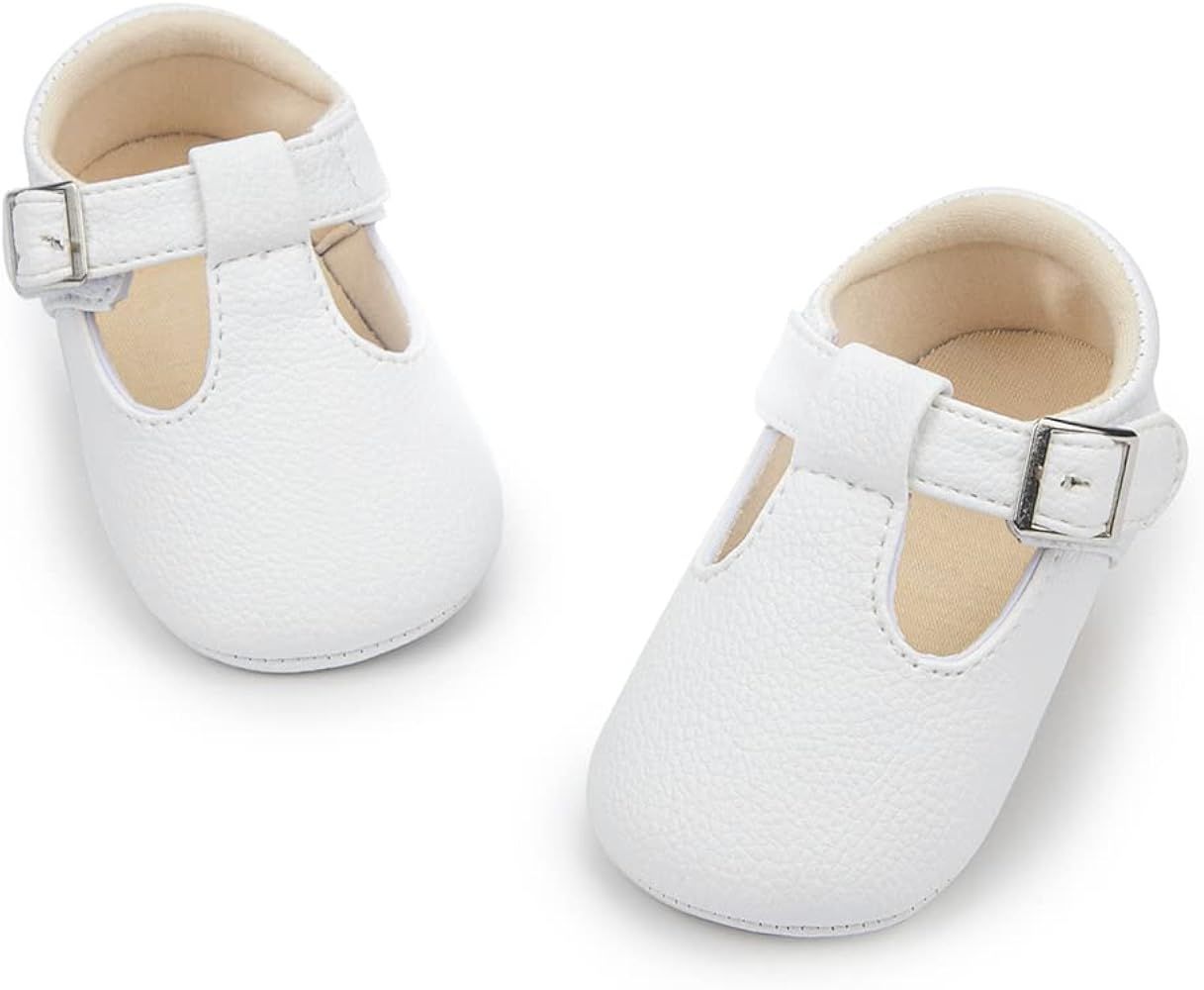 Dazarve Infant Baby Girls Dress Shoes Newborn Bowknot Princess Wedding Mary Jane Flats Toddler Light | Amazon (US)