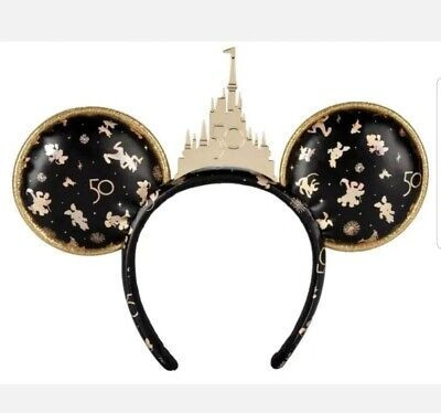 DISNEY WORLD PARKS 2023 GRAND FINALE 50TH ANNIV BLACK GOLD CASTLE MINNIE EARS | eBay US