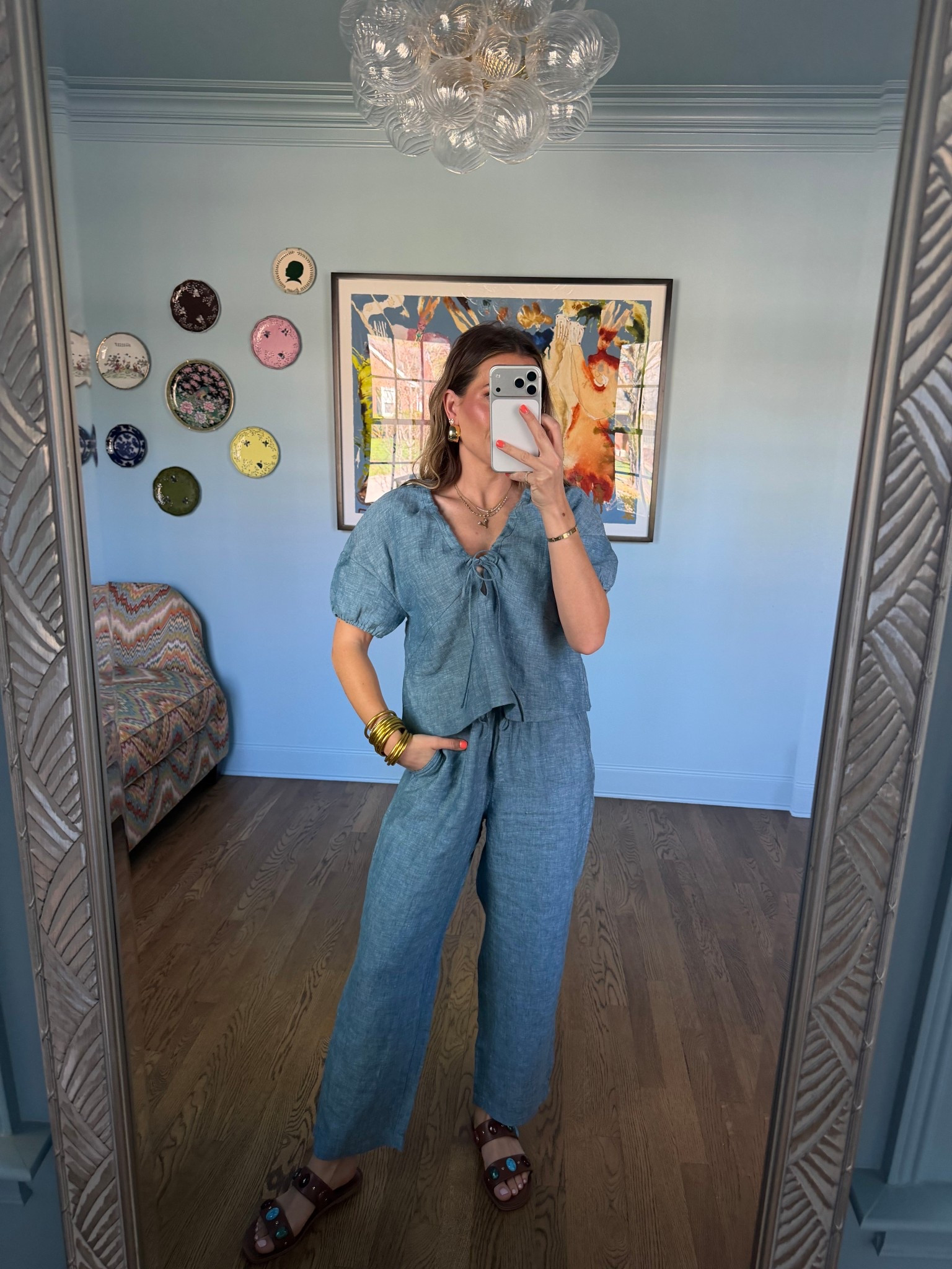 LOVEEEE this chambray set! 30% off through 4/6!! Wearing small petite pants, xsmall top @bananarepublic #bananarepublic #bananarepublicpartner 

#LTKSeasonal