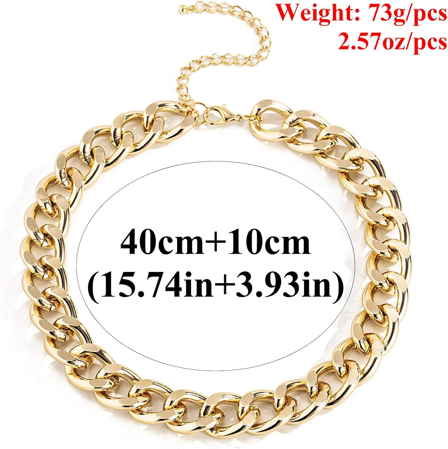 Ingemark Cuban Chunky Link Chain Choker Unisex Punk Style Thick Wide Necklace Jewelry | Amazon (US)