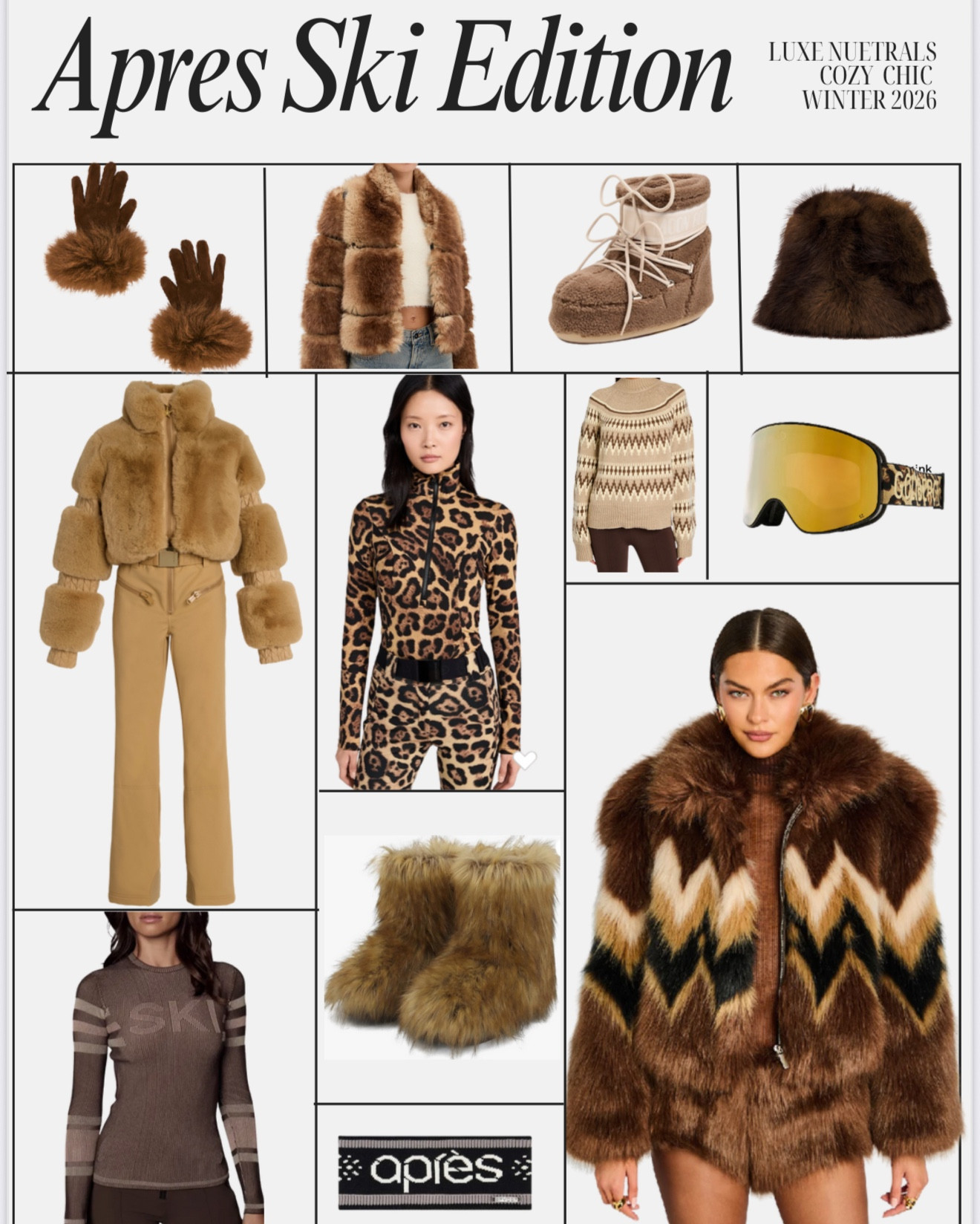 Ski capusule : Cozy, chic, and ready for après everything—this Ski Edition is all about luxe neutrals, faux fur, and textures you can wear from the slopes straight to hot toddies by the fire.



#LTKgrwm #LTKootd #LTKTravel