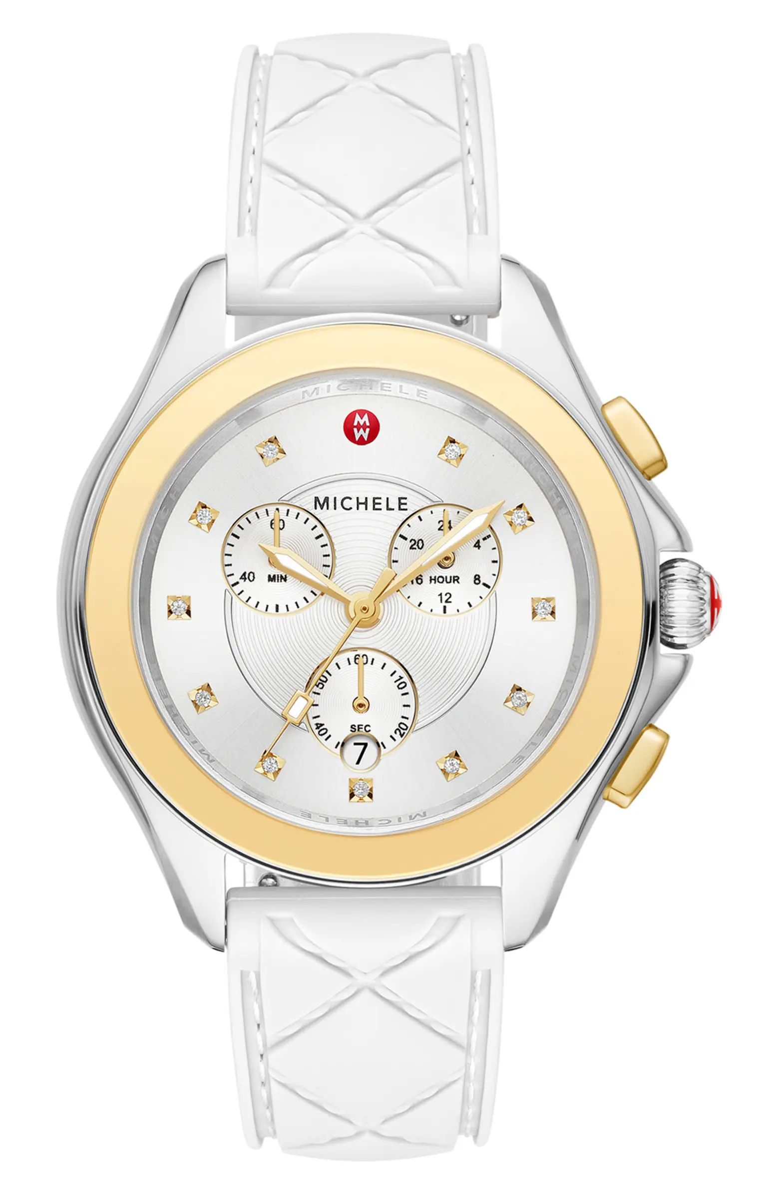 Women's Cape Chronograph White Silicone Watch, 38mm | Nordstrom Rack