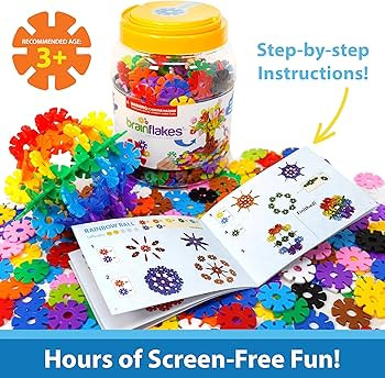 Brain Flakes 500 Piece Set, Ages 3+, Interlocking Plastic Disc Toy for Creative Building, Educati... | Amazon (US)