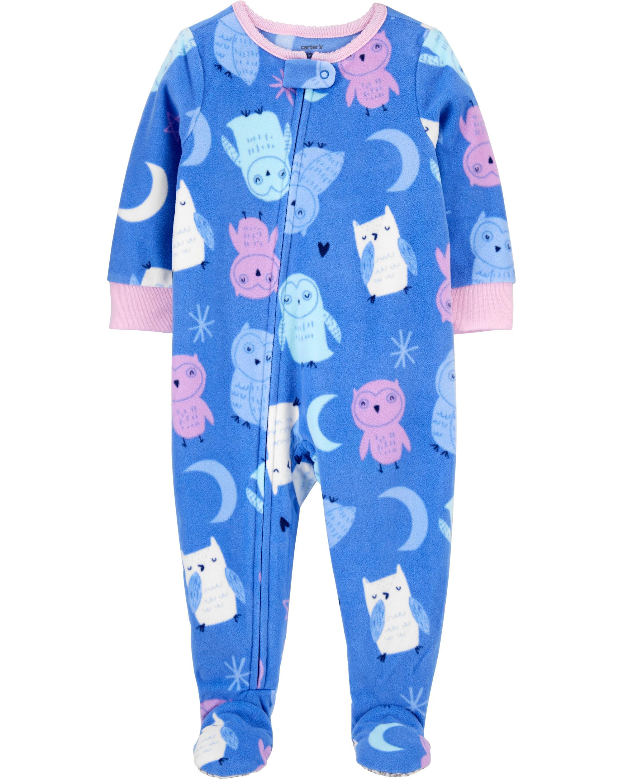 2-Piece Owl Fleece Footie PJs | Carter's