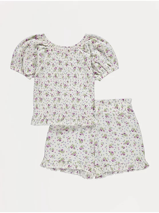 Ditsy Floral Crinkle Top and Shorts Outfit | George