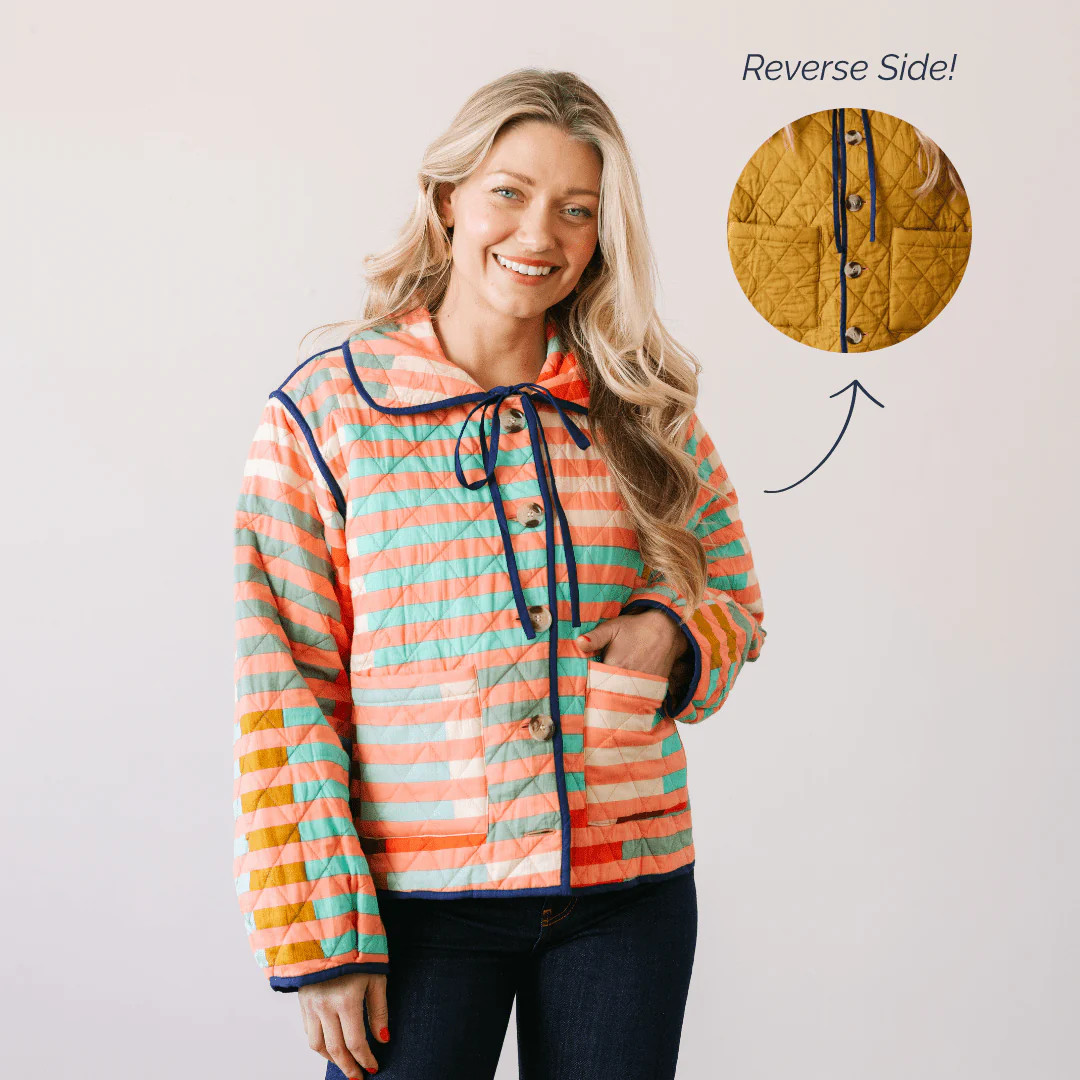 Reversible Stripe Stevie Quilted Jacket | Sunshine Tienda