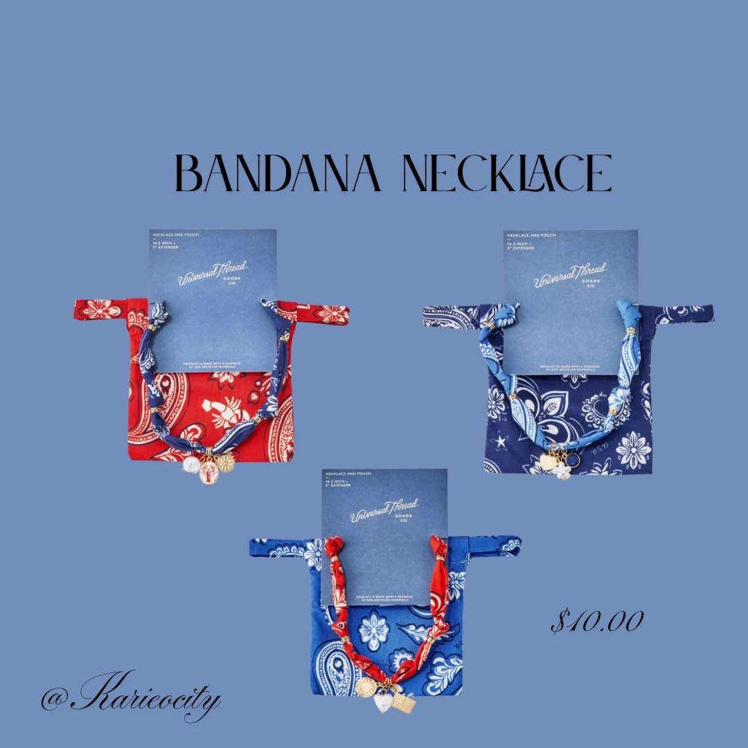 Bandana Necklace 

Target// New at Target// Bandana Necklace // necklace // Summer Fashion 

#LTKSummerEdit #LTKStyleTip #LTKFindsUnder50