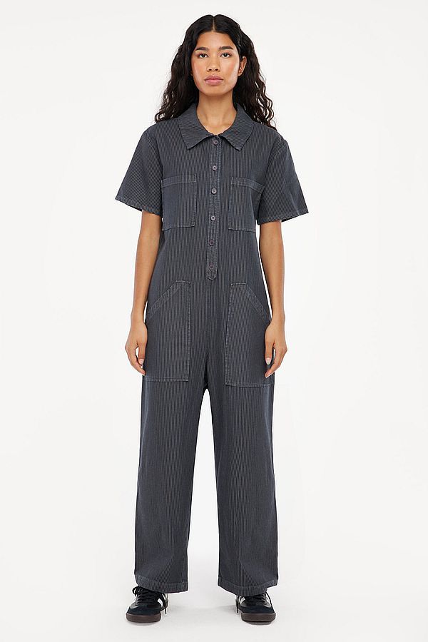 LACAUSA Clothing | Lucky Jumpsuit - Charcoal Railroad | The Lobby