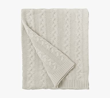 Evette Cable Knit Throw | Pottery Barn (US)