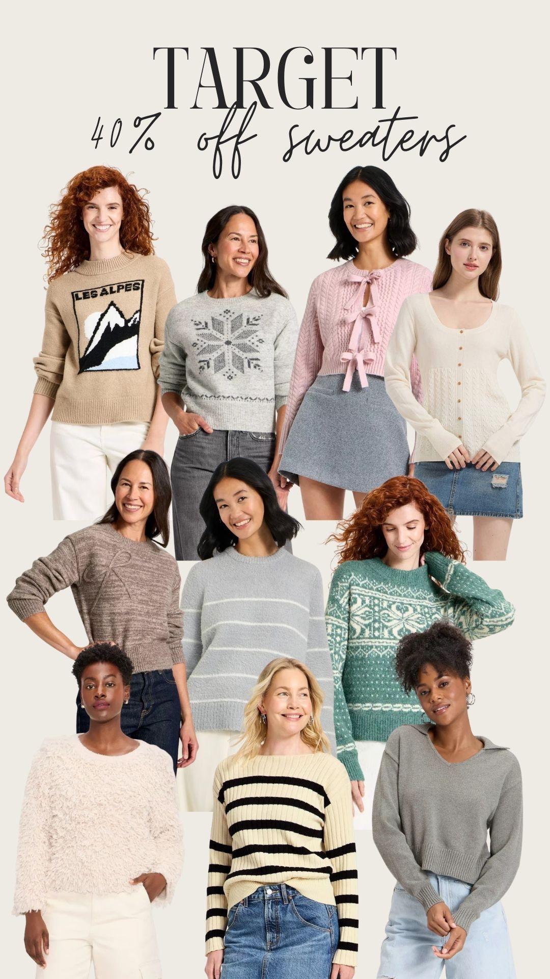 SALE ALERT‼️ select sweaters are 40% at Target for a limited time ⏰ unfortunately, the new ones are not part of the sale🫠

#LTKSaleAlert #LTKSeasonal #LTKHoliday