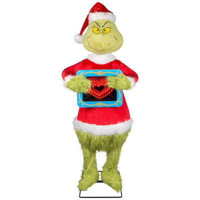 Grinch 4-ft Dr. Seuss The Grinch with Heart Musical Animatronic Lowes.com | Lowe's