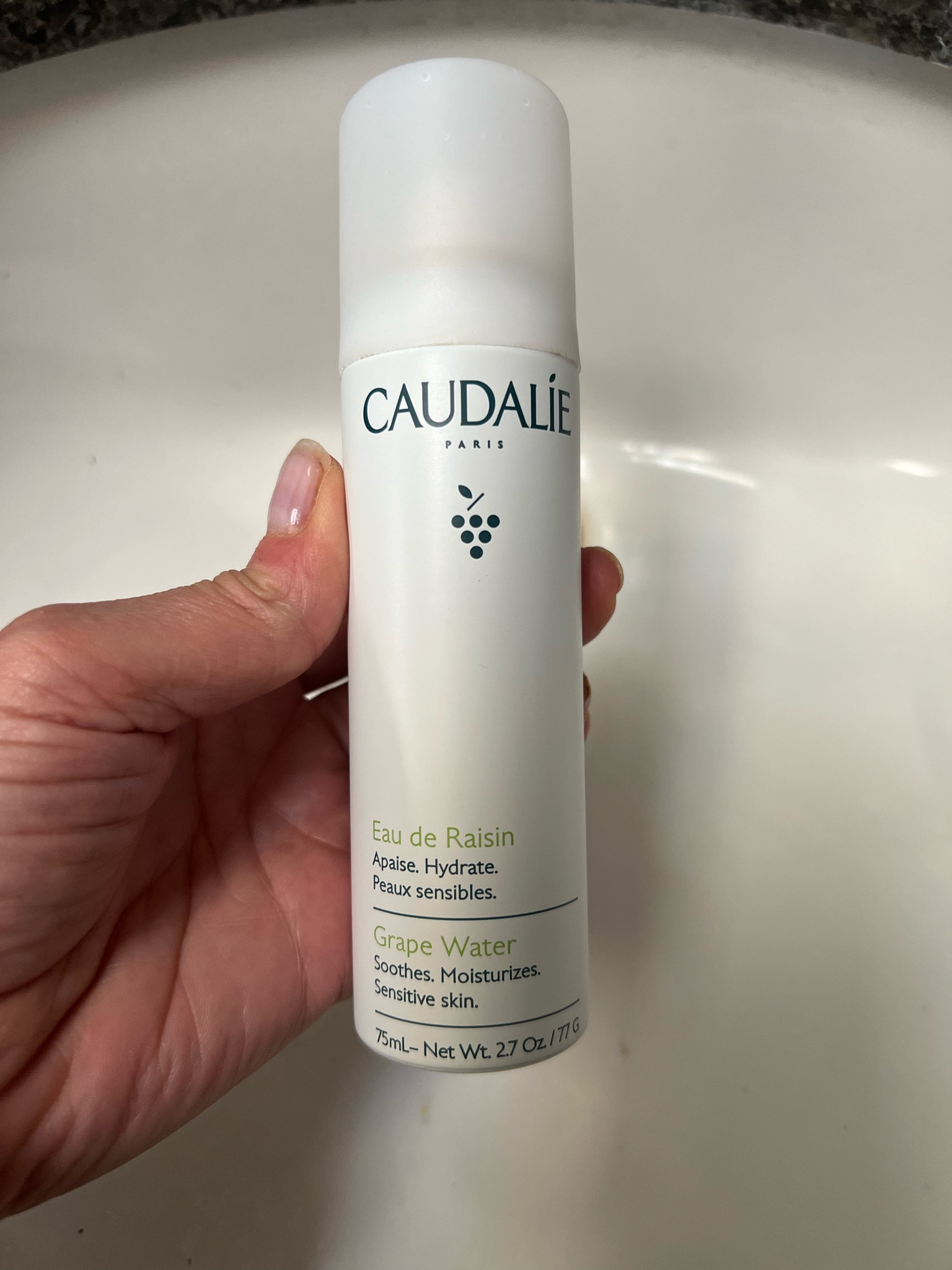Grape water face mist. Delivers intense hydration and reduces any redness. Quickly absorbed. Excellent for dry skin. Use before moisturizer and at any other time of day. A $20 game changer! 

#LTKbeauty #LTKover40