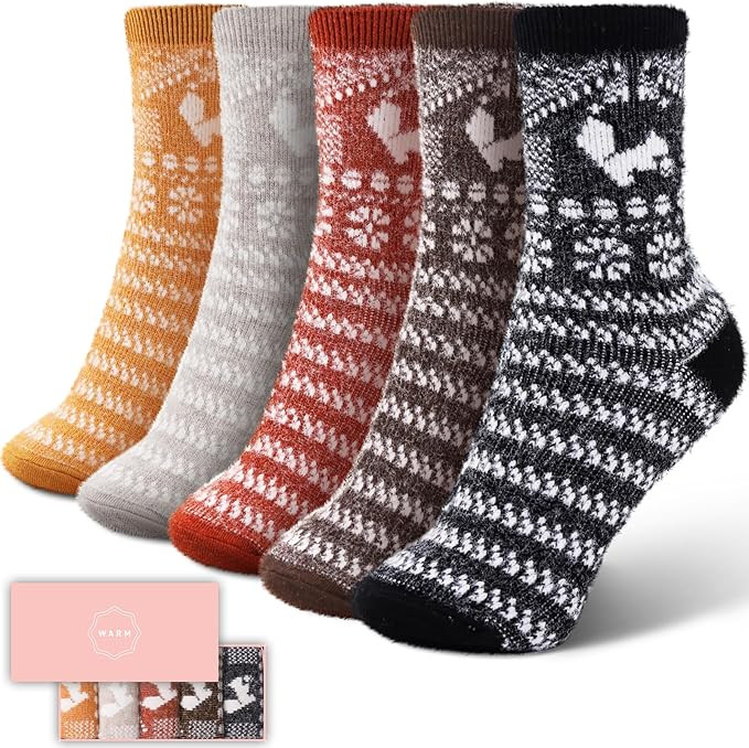 ICEIVY Socks For Women Socks Winter Vintage Casual Crew Cotton Thermal Thick Wool Warm Socks Gift... | Amazon (US)