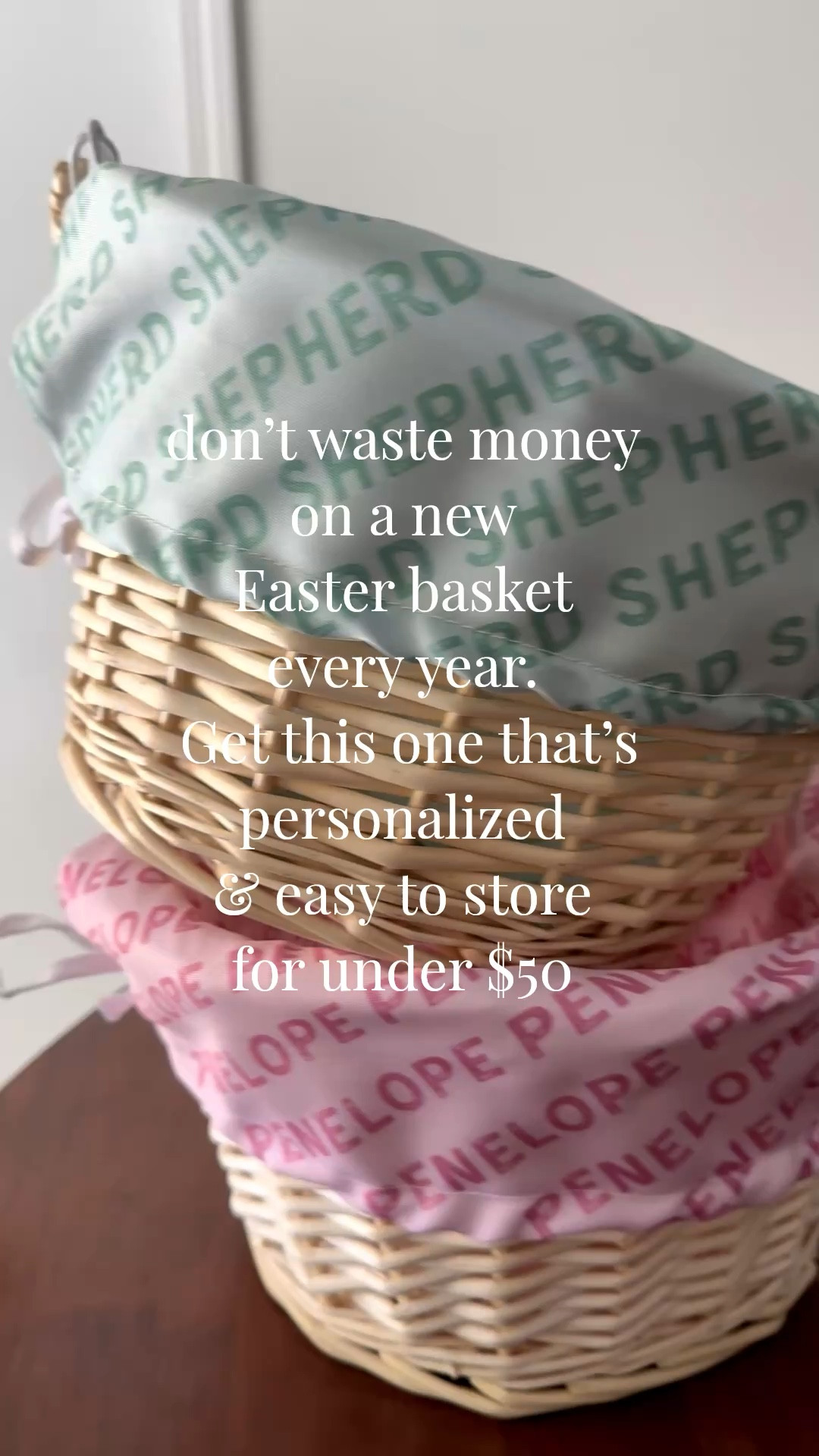Are you a buy-every-year person or a one-basket-forever person? 
If you ask me, this is the BEST Easter basket buy. The foldable handle makes it SO easy to pack away, the liner is removable, personalization is FREE and you get the basket and liner for under $50. 

If you need to buy a new Easter basket this year for your kids, let it be this one. 

Linking a few more classic styles I love, too 

#LTKKids #LTKHome #LTKspring