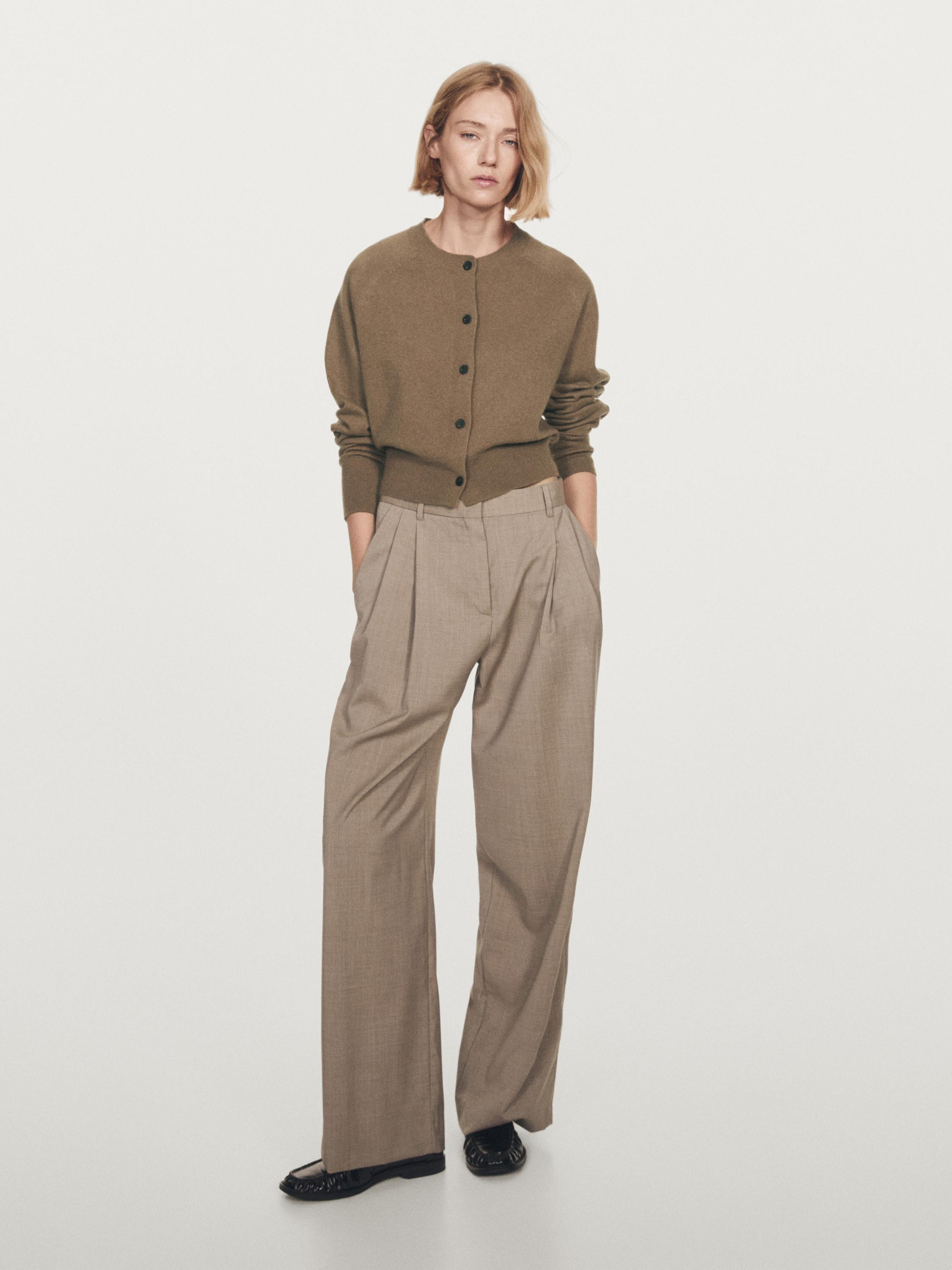 Cardigan aus reinem Kaschmir mit langen Ärmeln | Massimo Dutti DE