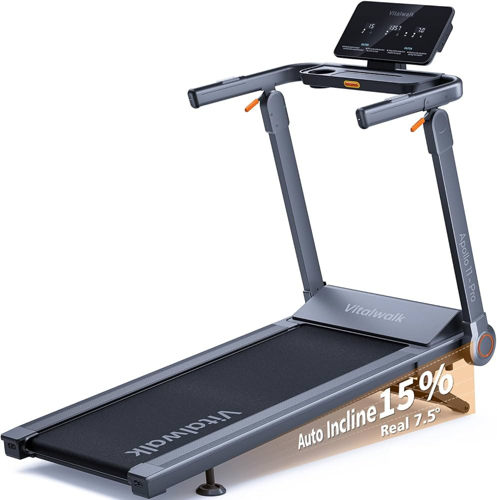 Foldable Treadmill with Auto Incline - Vitalwalk Commercial 48"x18" Wide Running Belt, 20% / 15% ... | Amazon (US)